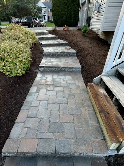 Gallery photos for Sleek Paver Walkway Enhances Style and Safety: Image #1